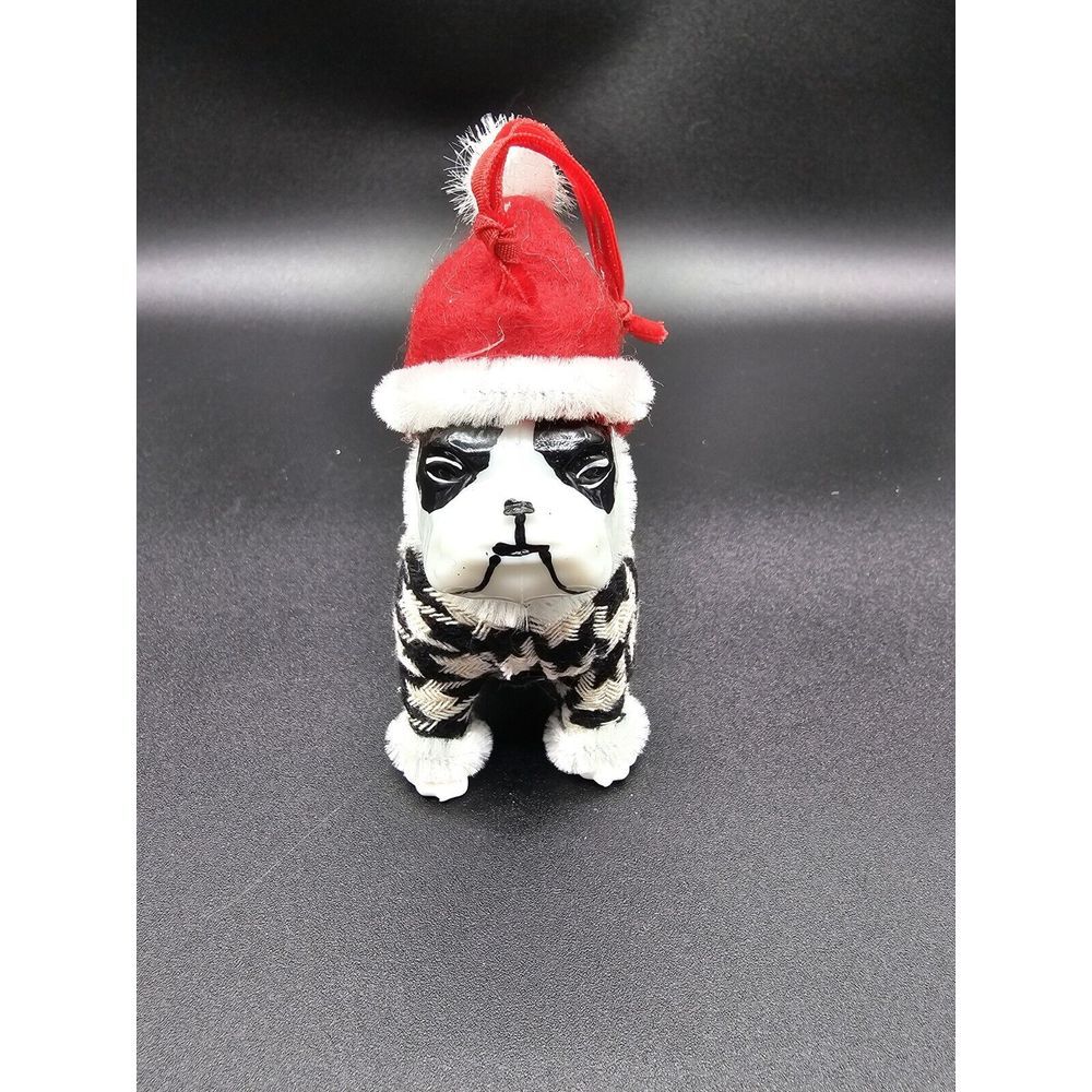 Bulldog In Sweater Christmas Ornament